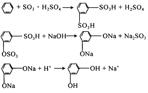 间苯二酚磺化法的反应方程式
